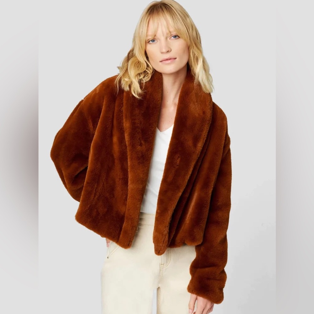 NWOT Blank NYC Faux Fur Cropped Jacket in Eye Candy